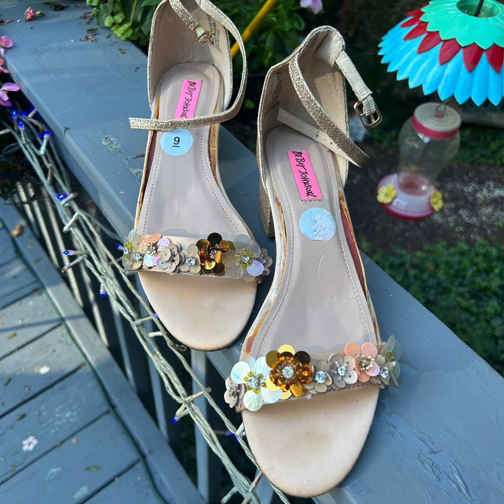 Betsey Johnson Glittering Gold Sandals